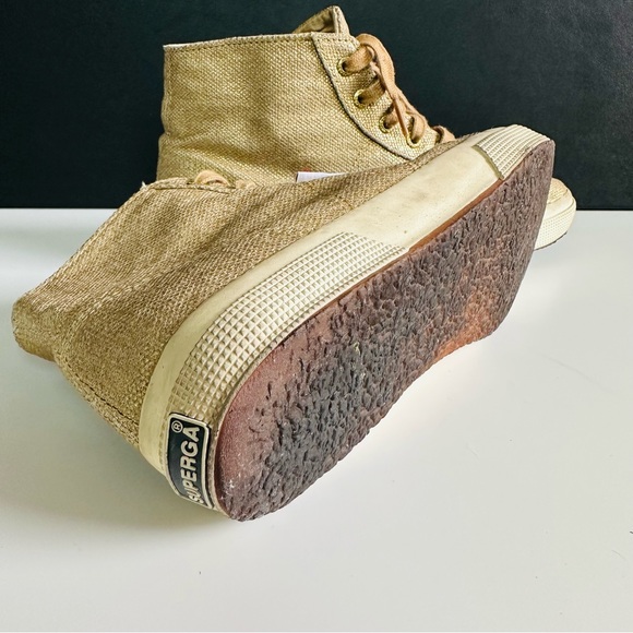 SUPERGA / Shimmered Linen High-Tops / Gold / US W 9 - Picture 4 of 11